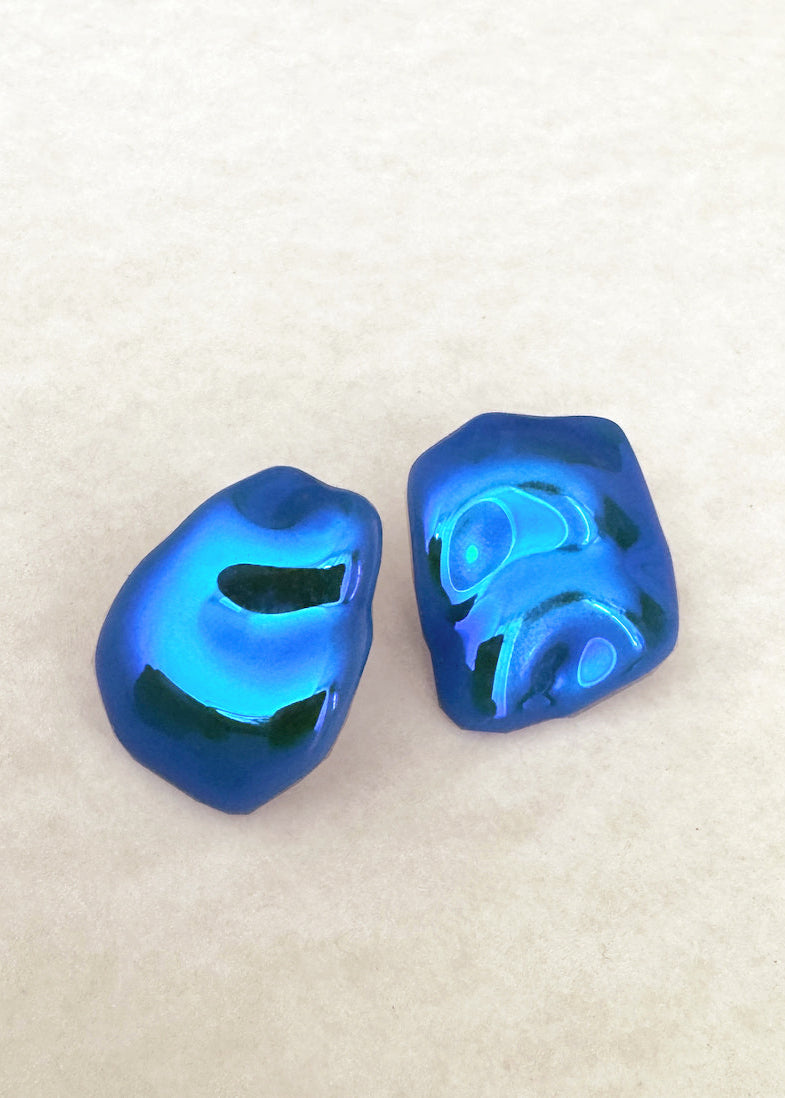 ENIGMA ELECTRIC BLUE GLASS EARRINGS