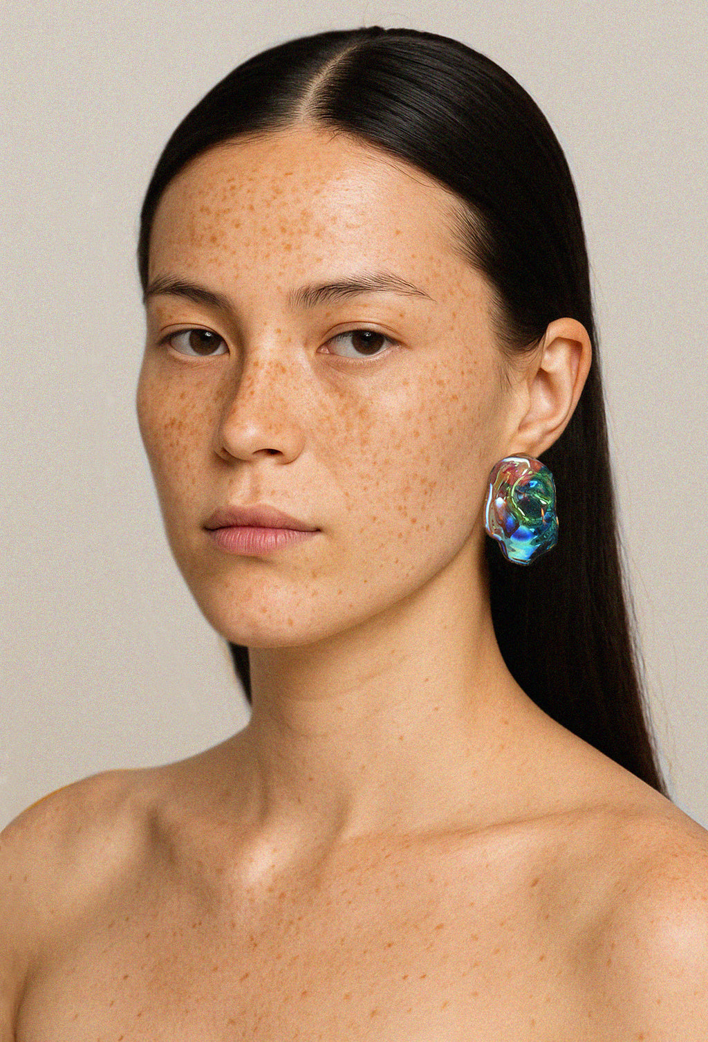 Enigma holographic glass earrings handmade in NYC