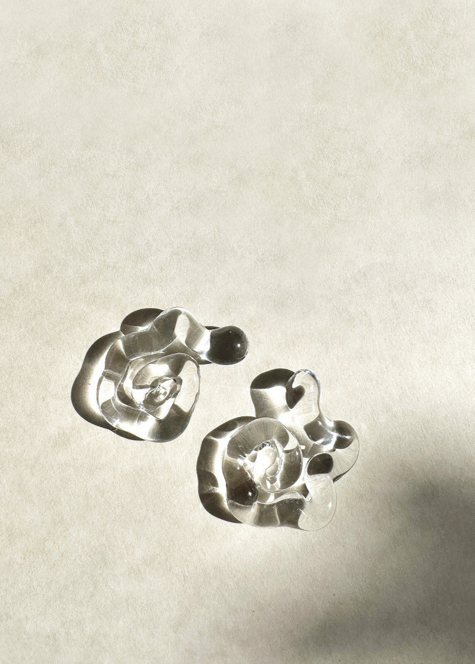 Statement glass earrings handcrafted by Julie Thevenot