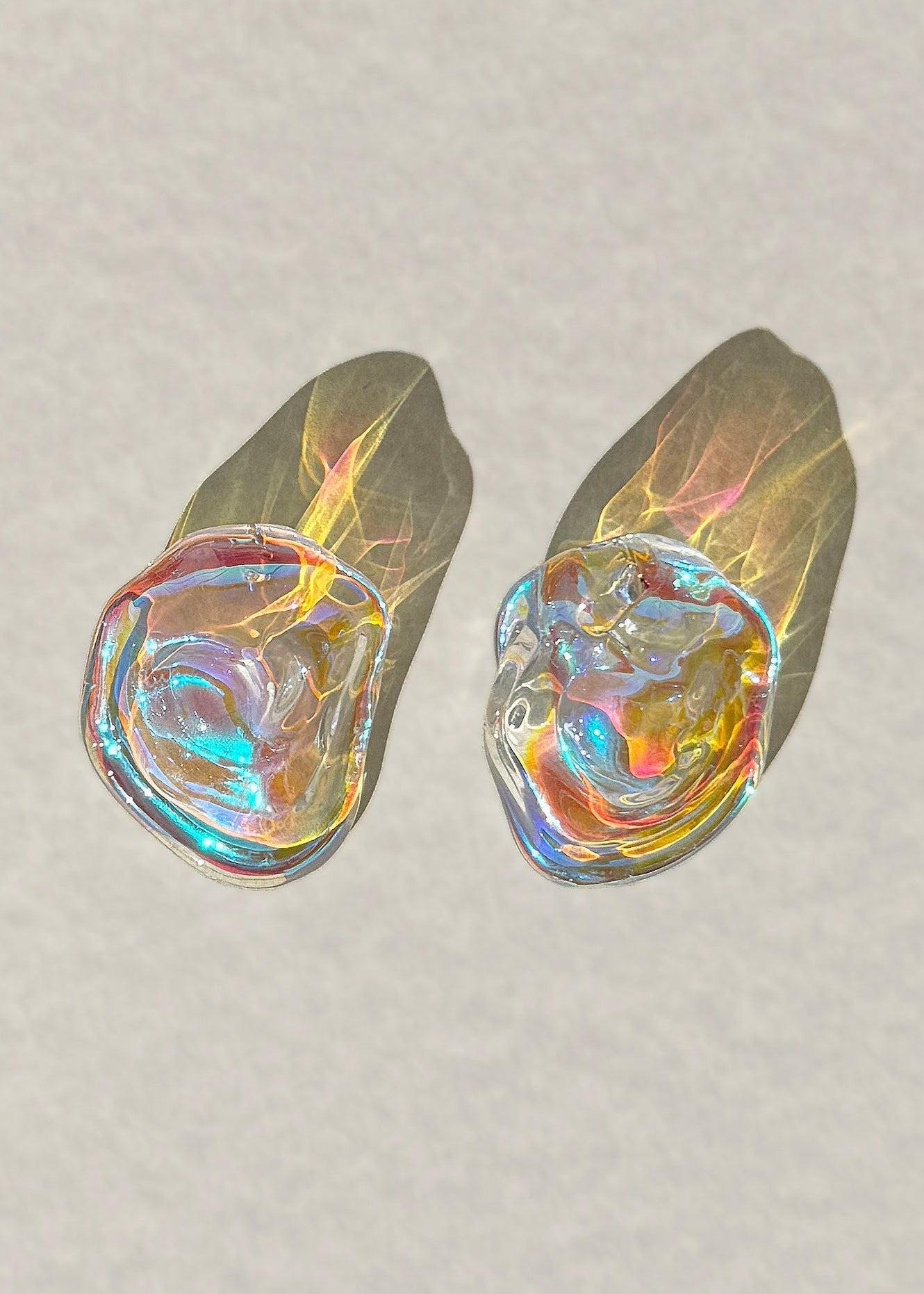 Handcrafted Holographic Glass Earrings by Julie Thevenot