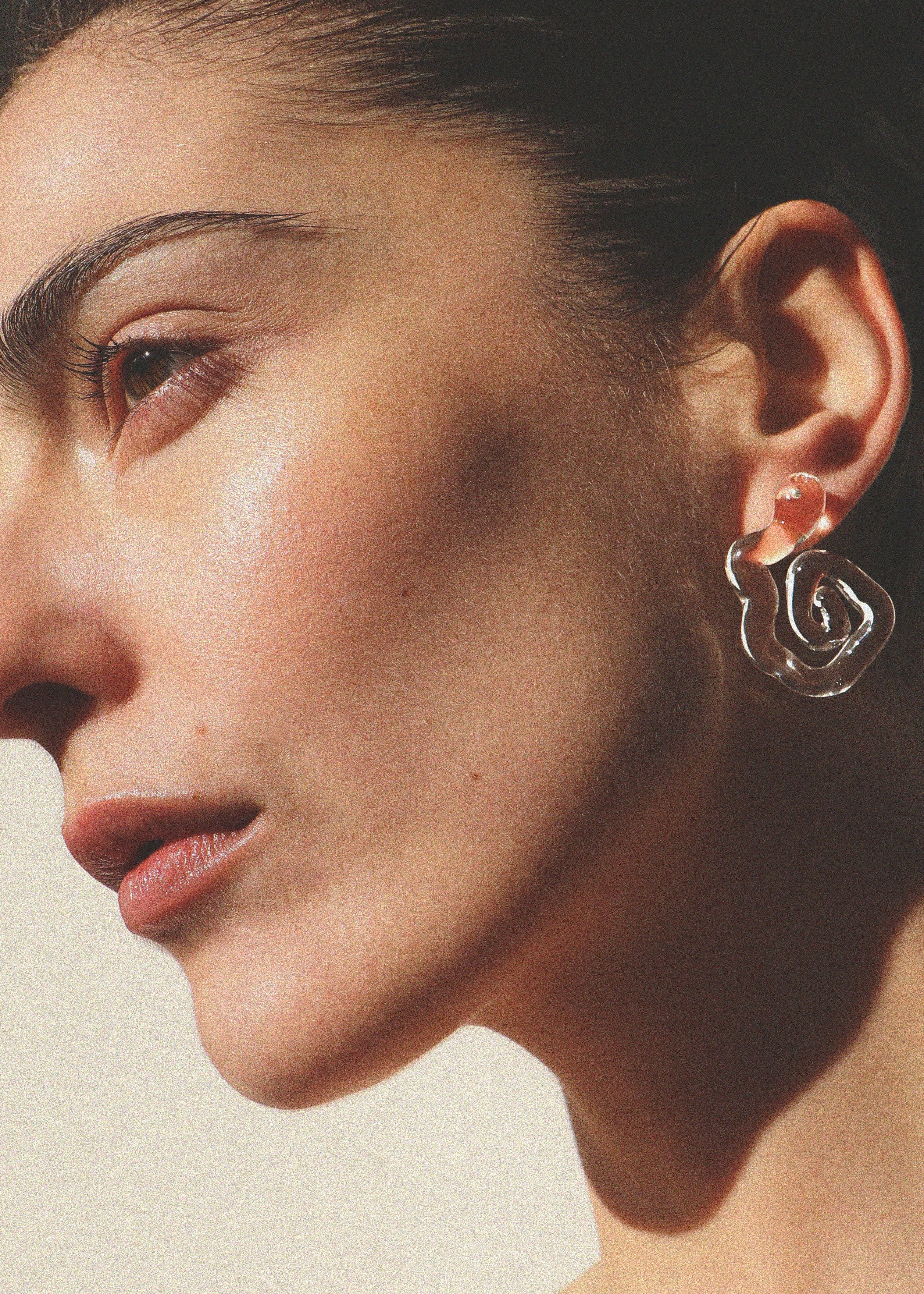 Statement glass earrings by Julie Thevenot jewelry