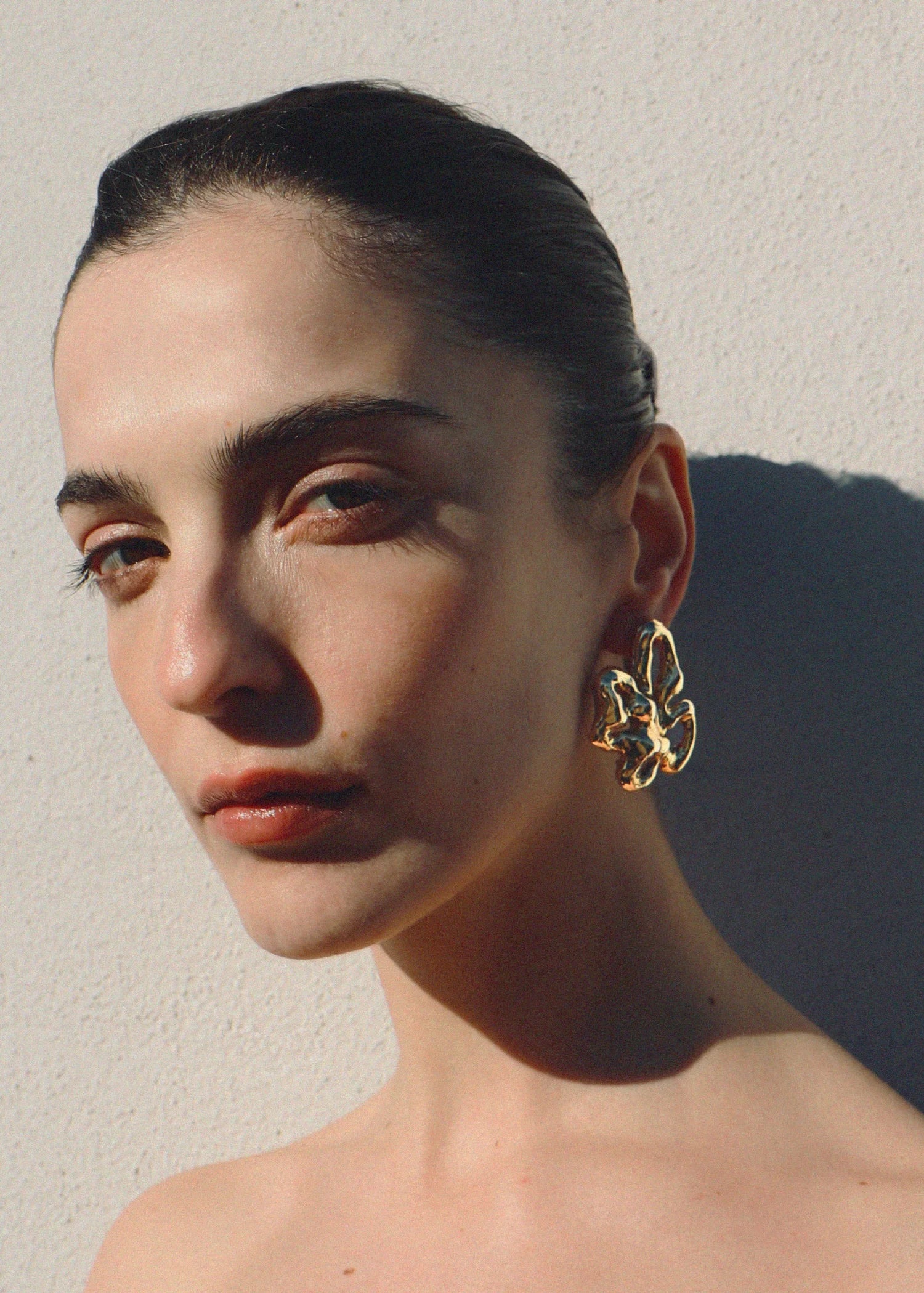Statement flower earrings handcrafted by Julie Thevenot jewelry in NYC